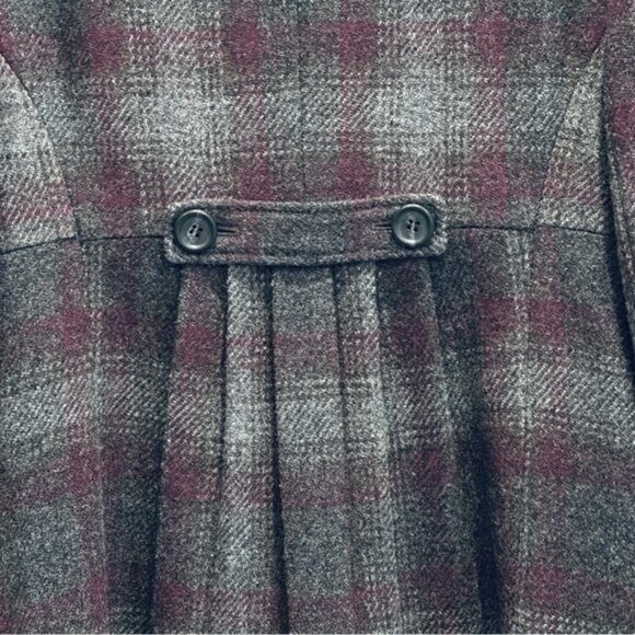 Ann Taylor LOFT Size 6 Purple/Gray Plaid Wool Blend Pea Coat/Jacket - Picture 5 of 8
